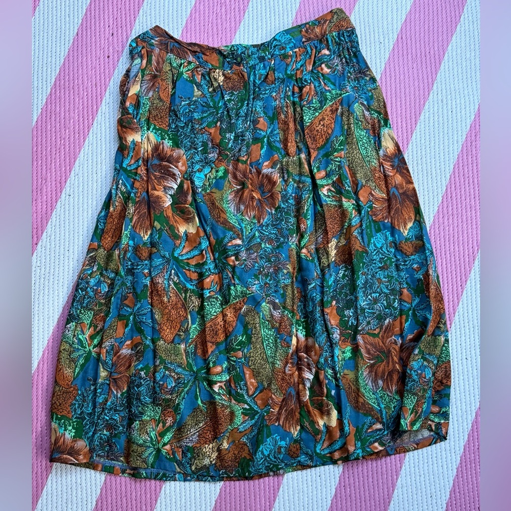 VTG Worthington Floral Blue and Orange Women's Skirt